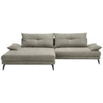 ECKSOFA in Flachgewebe Taupe  - Taupe/Schwarz, Design, Textil/Metall (176/294cm) - Carryhome