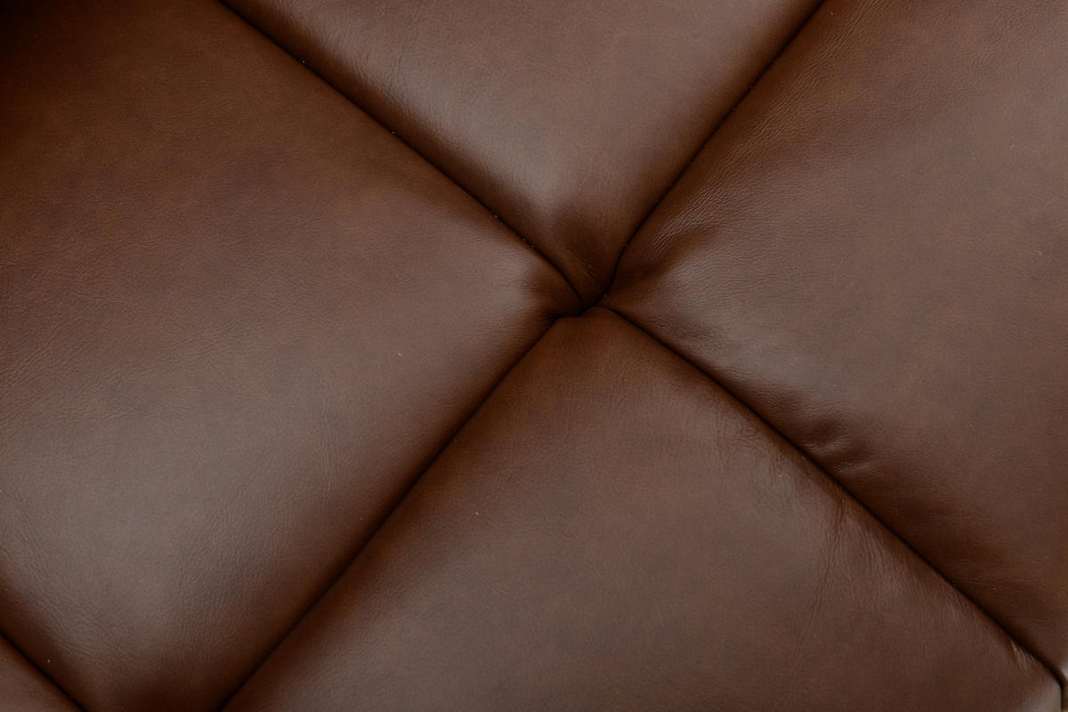 ECKSOFA in Lederlook Echtleder Braun   - Schwarz/Braun, Design, Leder/Textil (266/86/120cm) - MID.YOU