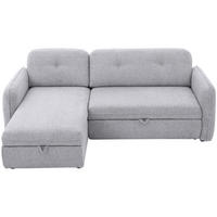 ECKSOFA Hellgrau Chenille  - Hellgrau/Schwarz, Design, Kunststoff/Textil (154/221cm) - Carryhome