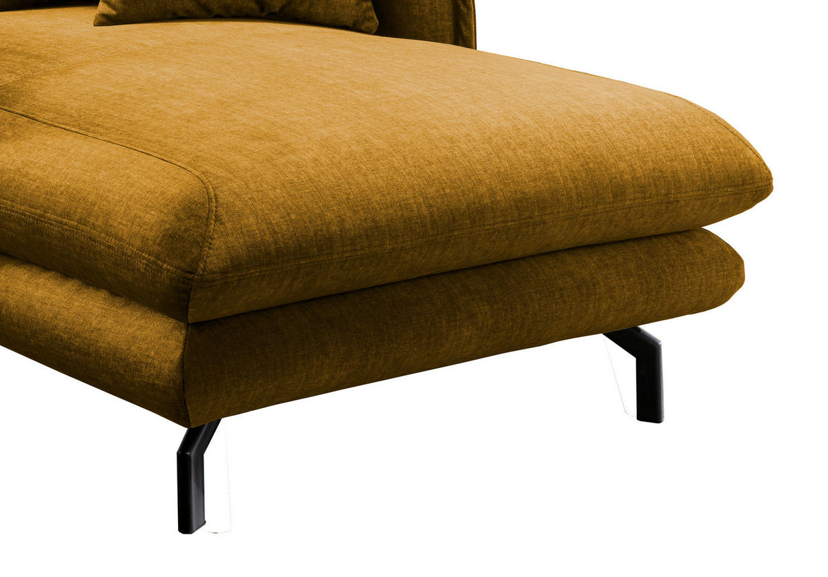 XXL-SESSEL in Velours Gelb  - Gelb/Schwarz, Modern, Textil/Metall (111/101/167cm) - Livetastic