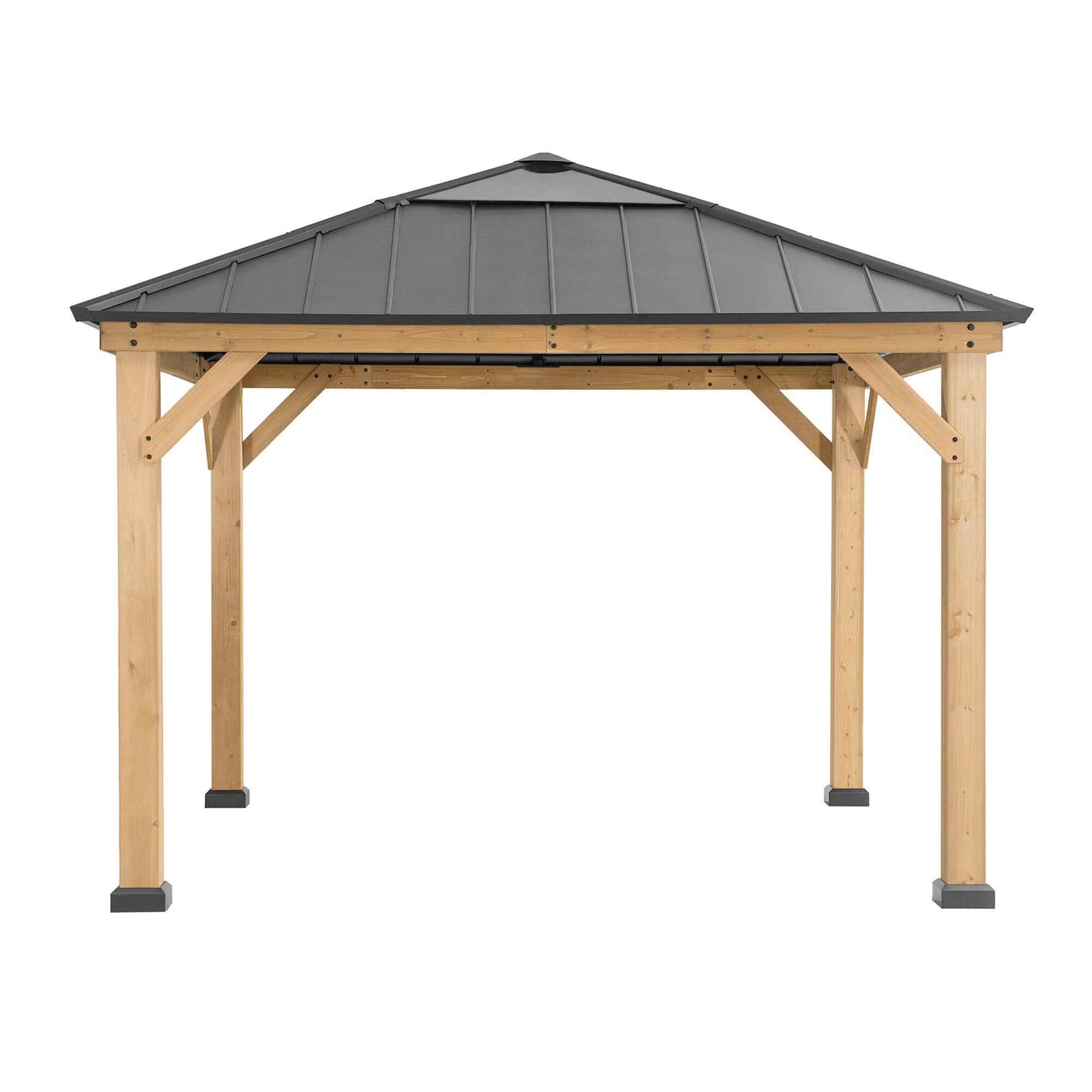 PAVILLON 336/287/336 cm  - Anthrazit, Basics, Holz/Kunststoff (336/287/336cm) - Modante