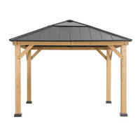 PAVILLON 336/287/336 cm  - Anthrazit, Basics, Holz/Kunststoff (336/287/336cm) - Modante