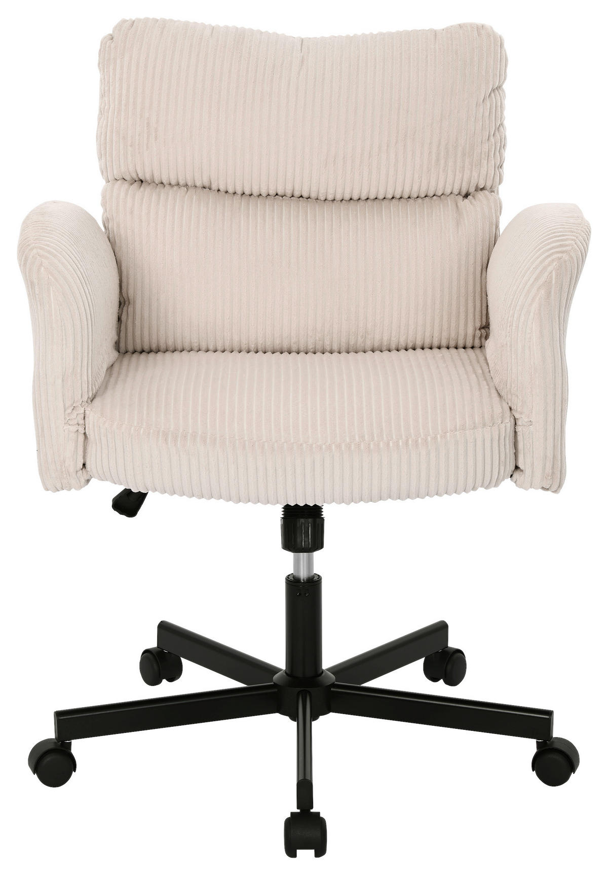 DREHSTUHL Cord Beige  - Beige/Schwarz, Modern, Holz/Kunststoff (73/85-95/65cm) - Livetastic