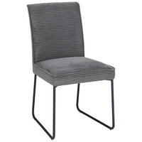 STUHL - Dunkelgrau/Schwarz, MODERN, Textil/Metall (48/62/87,5cm) - Livetastic