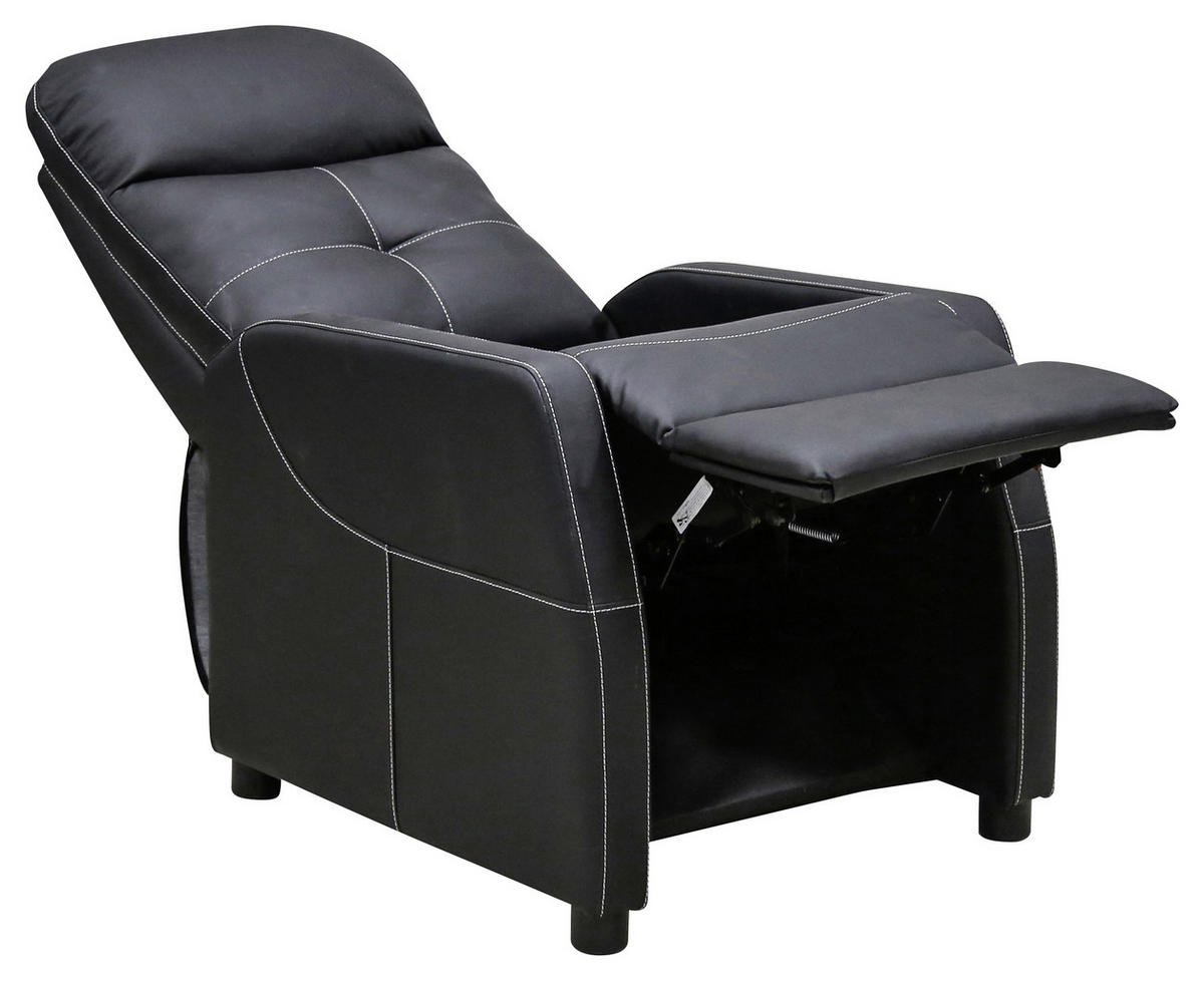 TV FOTELJA tekstil  crna   - bijela/crna, Basics, tekstil/plastika (65/80-105/90-154cm) - Ti'me