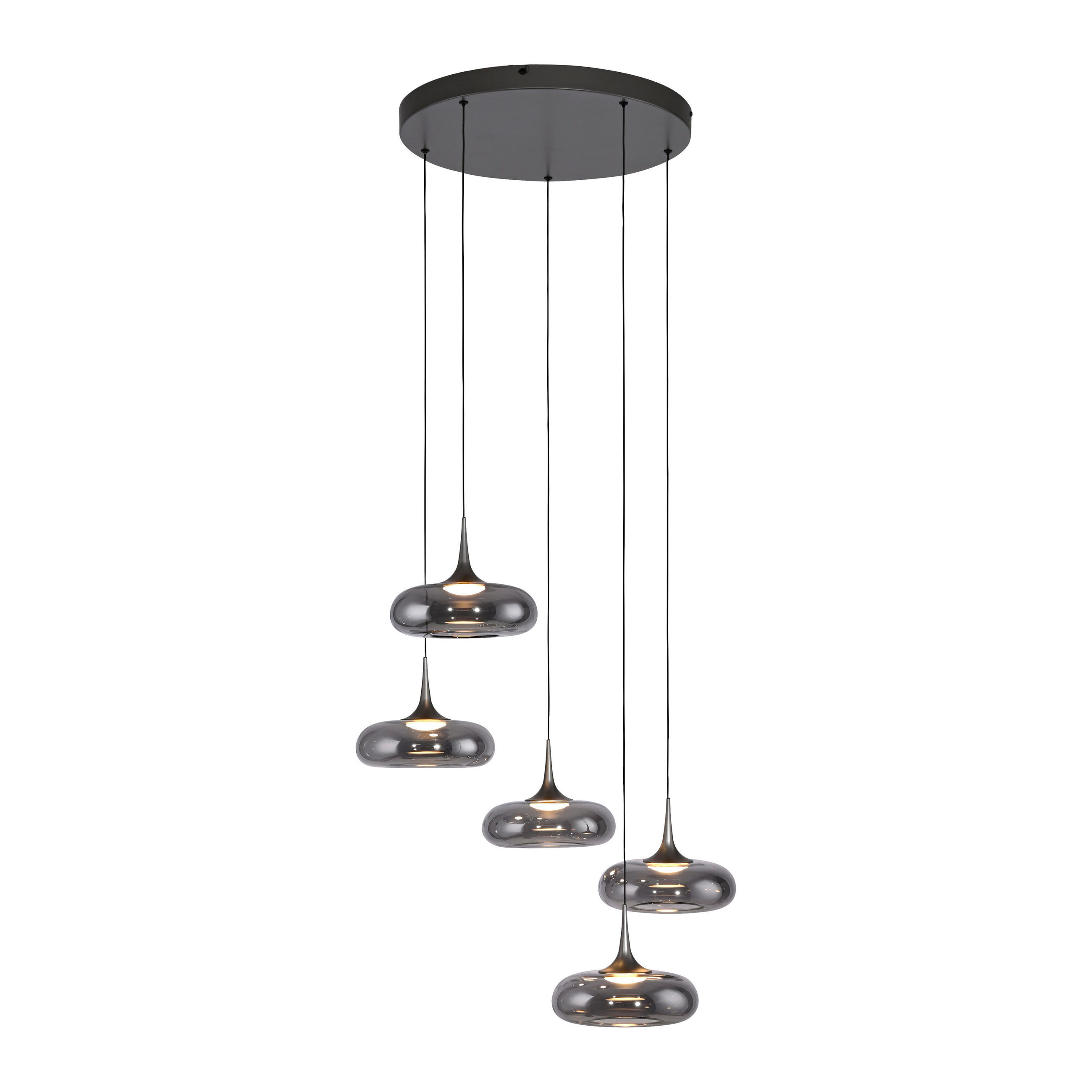 LED-PENDELLEUCHTE SW POSH 62/62/200 cm   - Grau, Design, Glas/Kunststoff (62/62/200cm) - Schöner Wohnen