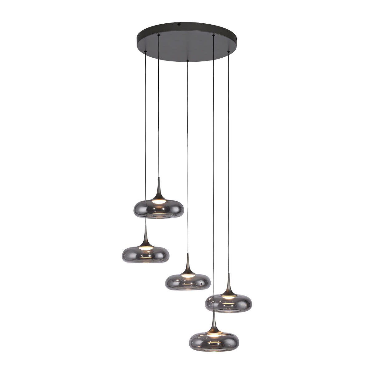 LED-PENDELLEUCHTE SW POSH 62/62/200 cm   - Grau, Design, Glas/Kunststoff (62/62/200cm) - Schöner Wohnen