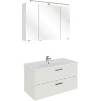 BADEZIMMER 3-teilig  in 100 cm  - Chromfarben/Weiß, Design, Glas/Keramik (100cm) - Xora