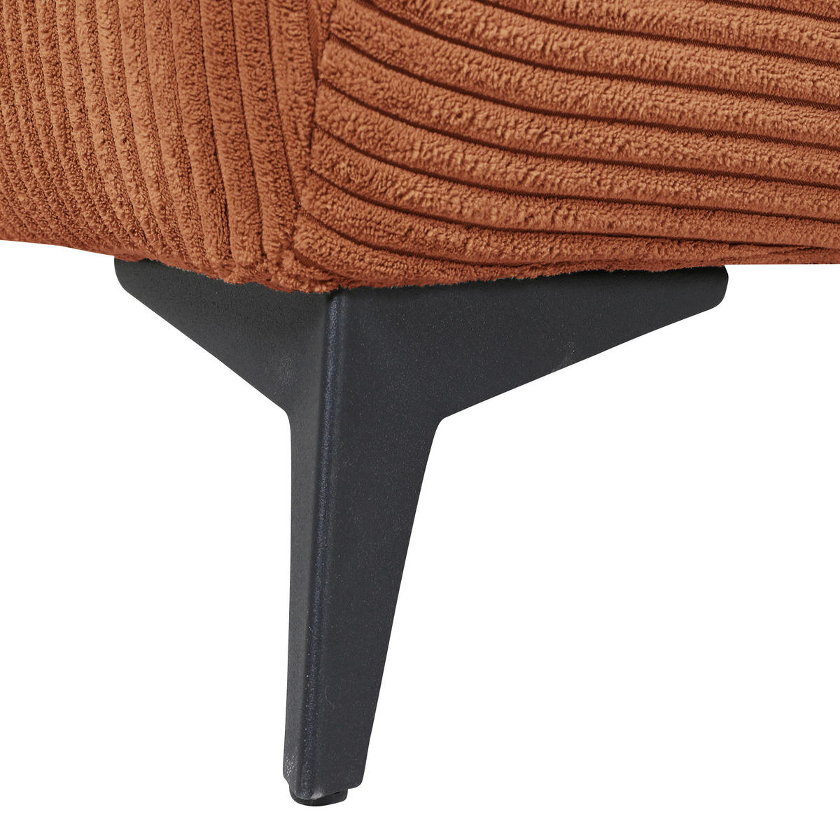 ECKSOFA in Cord Rostfarben  - Rostfarben/Schwarz, Konventionell, Textil/Metall (311/176cm) - Carryhome