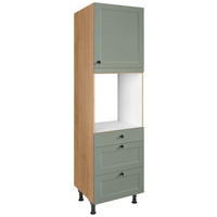 GERÄTEUMBAUSCHRANK 60/216,6/58 cm  in Grün  - Eichefarben/Schwarz, MODERN, Holzwerkstoff/Metall (60/216,6/58cm) - Nobilia