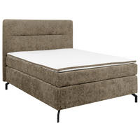 BOXSPRINGBETT 140/200 cm  in Schlammfarben  - Schlammfarben/Schwarz, Design, Textil/Metall (140/200cm) - Esposa