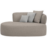 RÉCAMIERE in Plüsch Grau, Graubraun  - Graubraun/Schwarz, MODERN, Kunststoff/Textil (166/86/105cm) - Hom`in