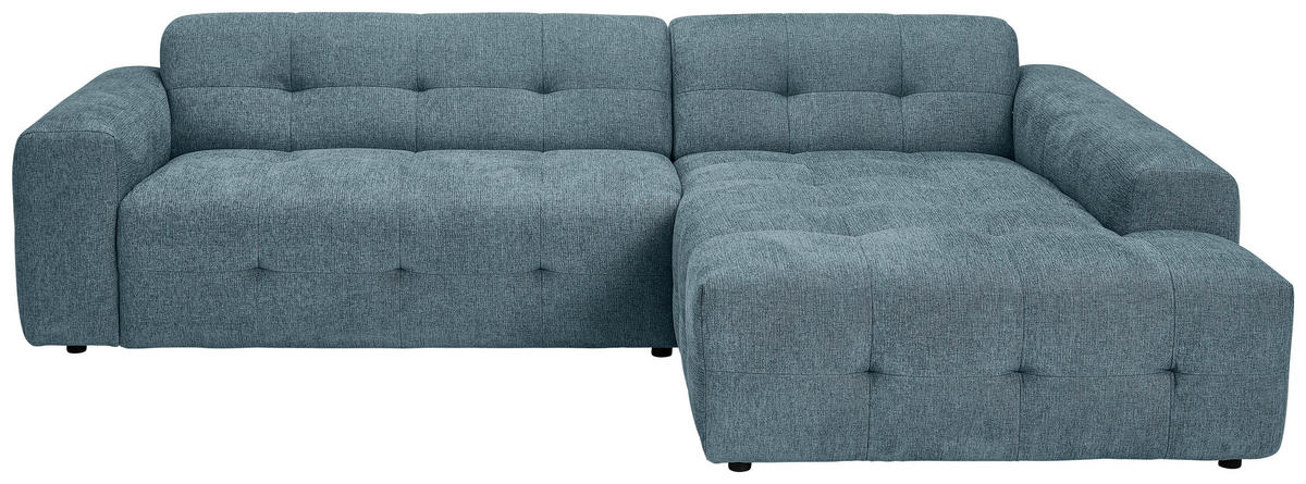 ECKSOFA in Flachgewebe Petrol  - Petrol/Schwarz, Konventionell, Kunststoff/Textil (292/189cm) - Carryhome