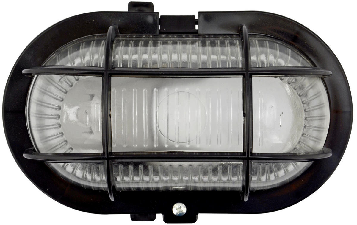 AUßENWANDLEUCHTE 18.5/12.5/11 cm   - Schwarz, Basics, Glas/Kunststoff (18.5/12.5/11cm)