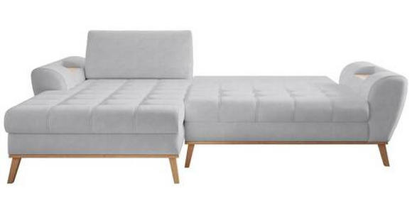 ECKSOFA in Webstoff Silberfarben  - Eichefarben/Silberfarben, Design, Holz/Textil (175/282cm) - Carryhome