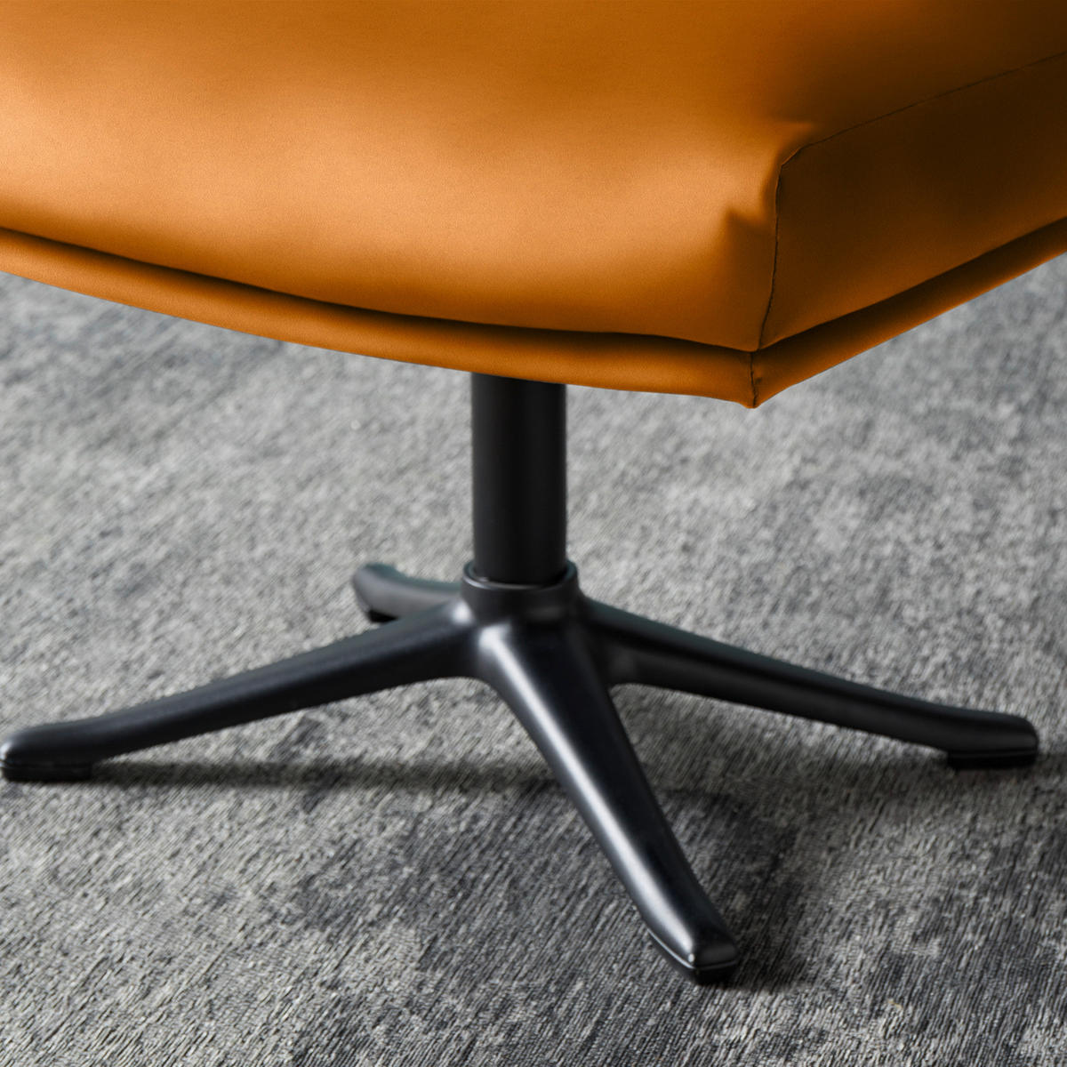 HOCKER in Textil Rostfarben  - Rostfarben/Schwarz, Design, Textil/Metall (51/37/41cm) - home24