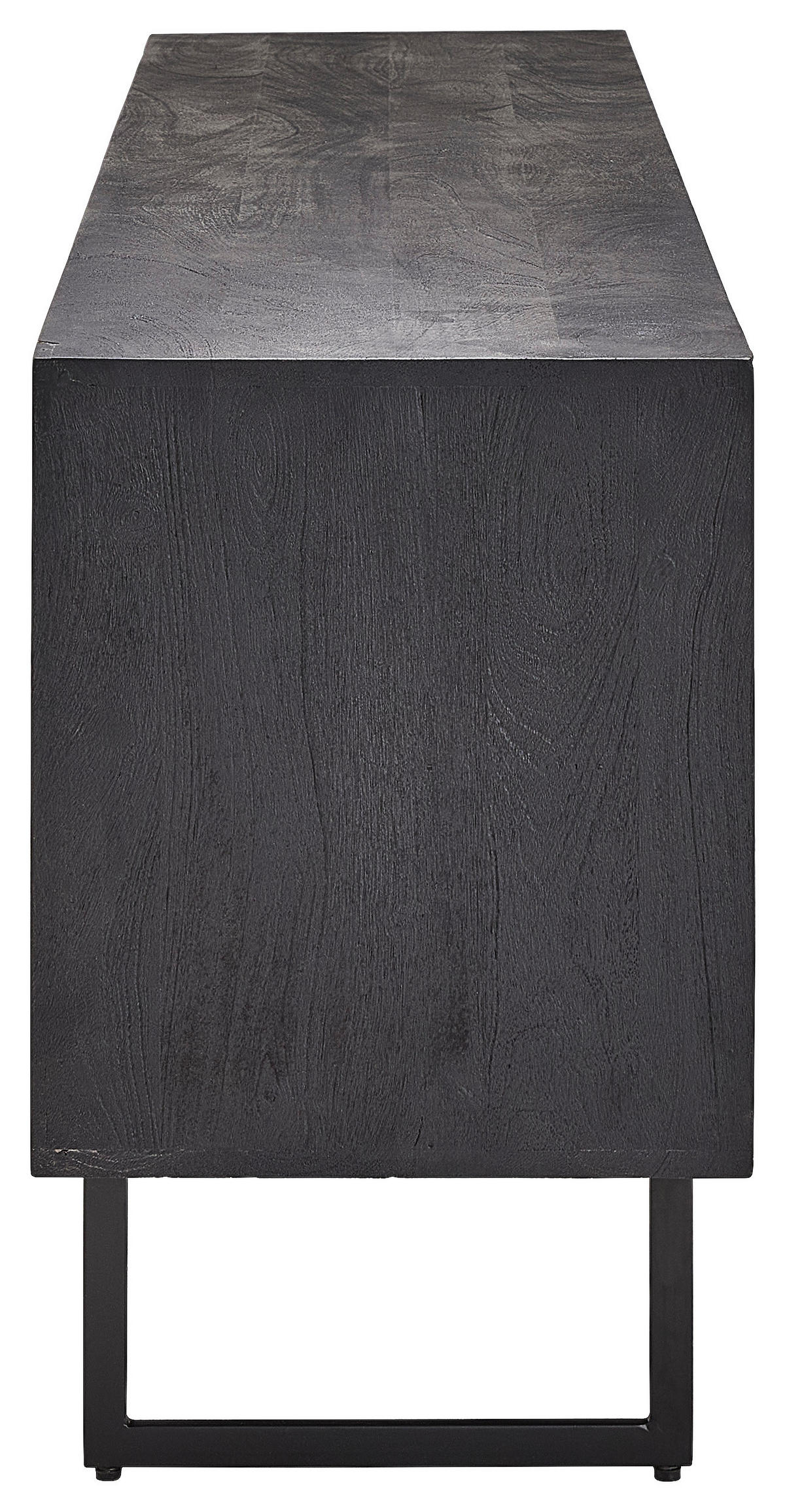 Nassau Lowboard  in 180/65/40 cm  - Schwarz, Design, Holz/Metall (180/65/40cm) - Livetastic