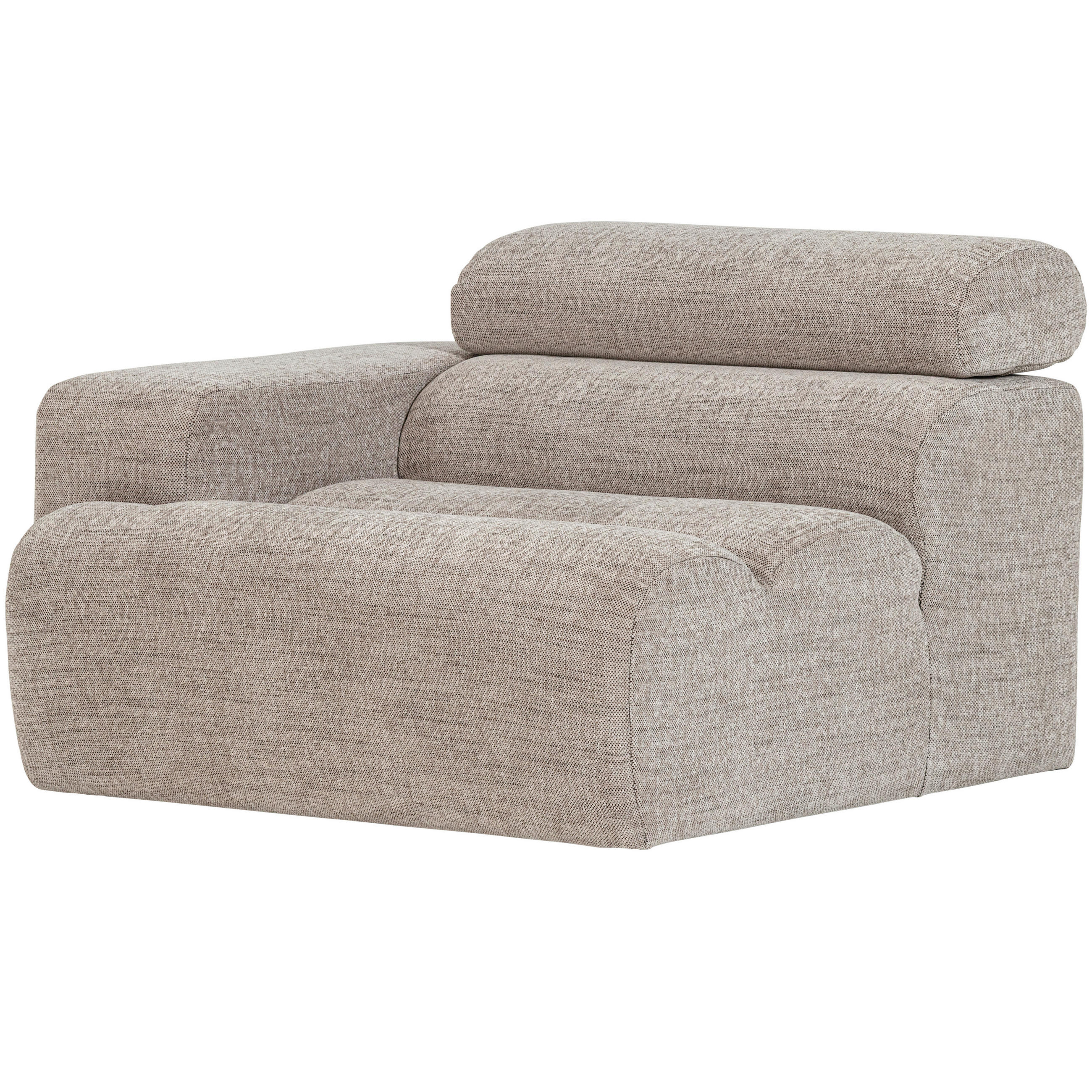 SOFAELEMENT Novi Webstoff Naturfarben  - Schwarz/Naturfarben, Design, Kunststoff/Textil (109/86/113cm) - Livetastic