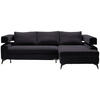 ECKSOFA in Chenille Schwarz  - Schwarz, Konventionell, Textil/Metall (265/184cm) - Hom`in