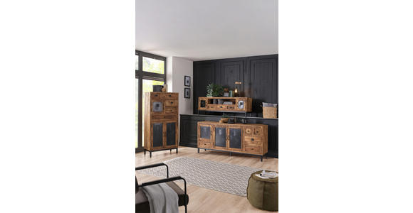 SIDEBOARD 185/85/40 cm - Schwarz/Braun, LIFESTYLE, Holz/Metall (185/85/40cm) - Landscape