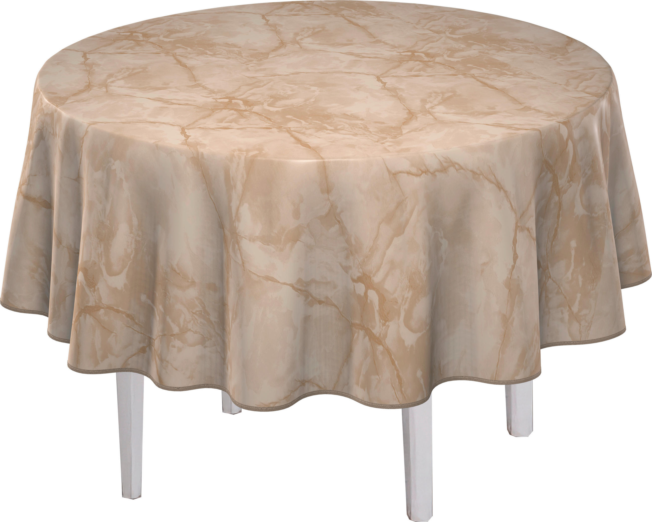 TISCHDECKE MILANO 140 cm  - Beige, KONVENTIONELL, Textil (140cm) - Peyer Syntex