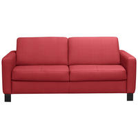 KANAPÉÁGY textil, bőr piros  - fekete/piros, Konventionell, bőr/textil (190/87/100cm) - Celina Home