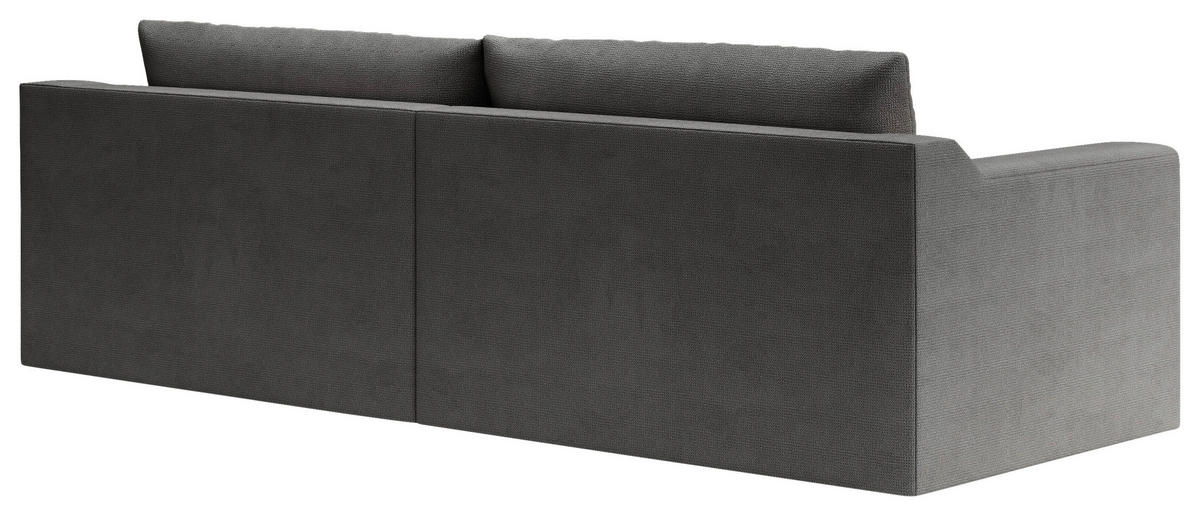 BIGSOFA Chenille, Flachgewebe Dunkelgrau  - Dunkelgrau/Schwarz, Design, Kunststoff/Textil (276/90/109cm) - home24