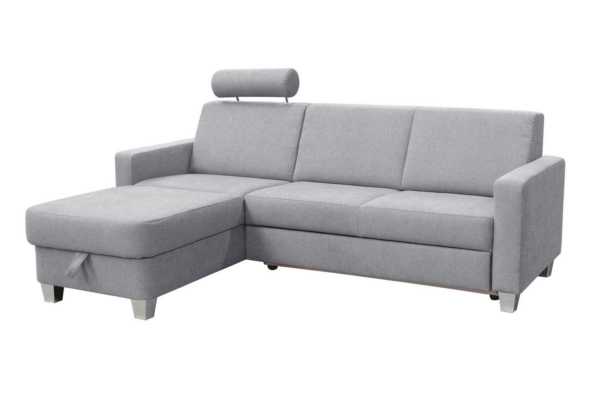 ÜLŐGARNITÚRA textil szürke  - króm/szürke, Basics, textil (165/228cm) - Xora