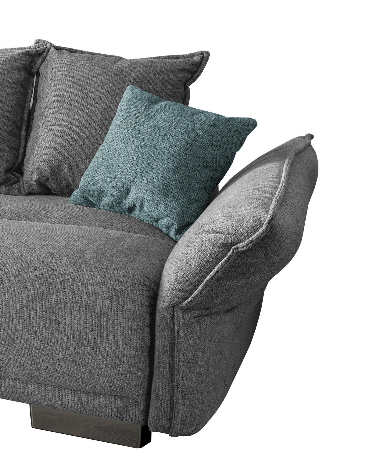 BIGSOFA in Chenille Silberfarben  - Chromfarben/Silberfarben, MODERN, Kunststoff/Textil (242/71/90/131cm) - Livetastic