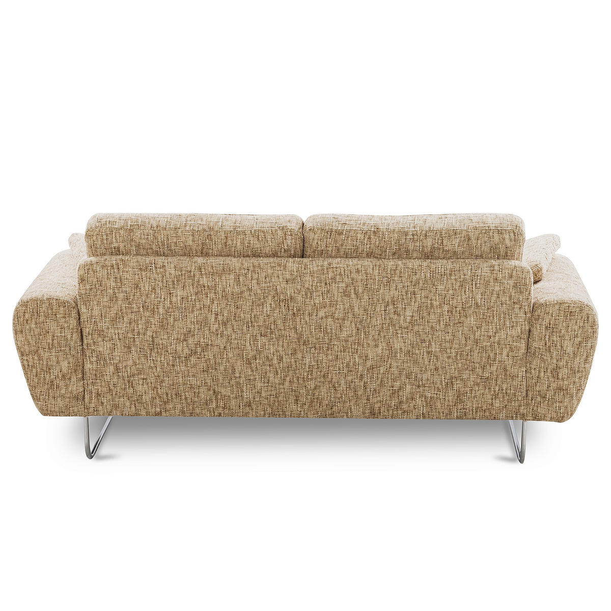 2-SITZER-SOFA SPRING in Webstoff Hellbraun Modern  - Chromfarben/Hellbraun, Design, Textil/Metall (157/85/92cm) - Livetastic
