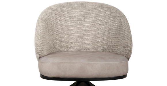 ARMLEHNSTUHL  Typenauswahl, Sitzfläche 360° drehbar, automatische Rückholfunktion Chenille, Flanell  - Taupe/Schwarz, Design, Textil/Metall (67/83/63cm) - Novel