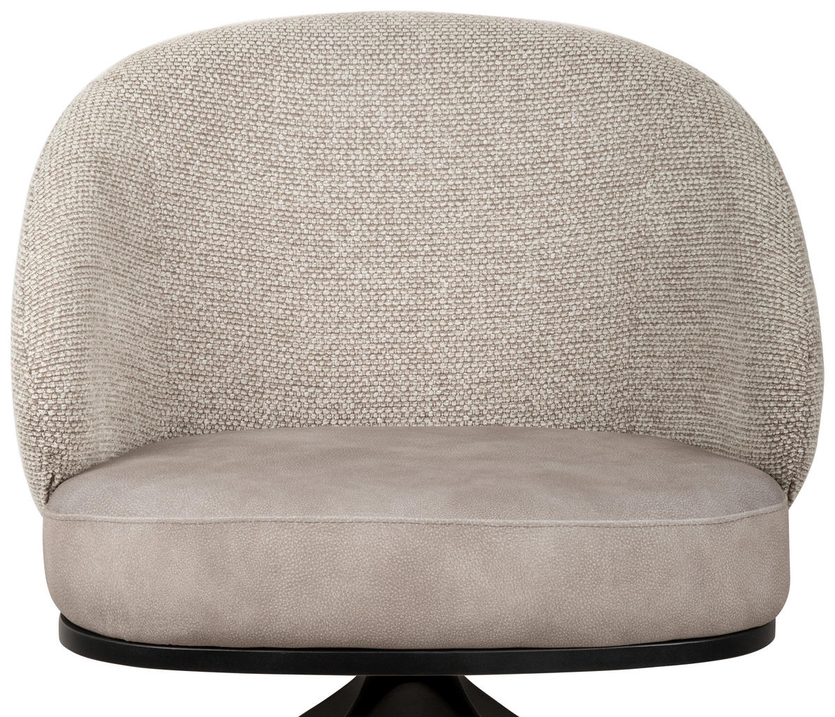 ARMLEHNSTUHL  Typenauswahl, Sitzfläche 360° drehbar, automatische Rückholfunktion Chenille, Flanell  - Taupe/Schwarz, Design, Textil/Metall (67/83/63cm) - Novel