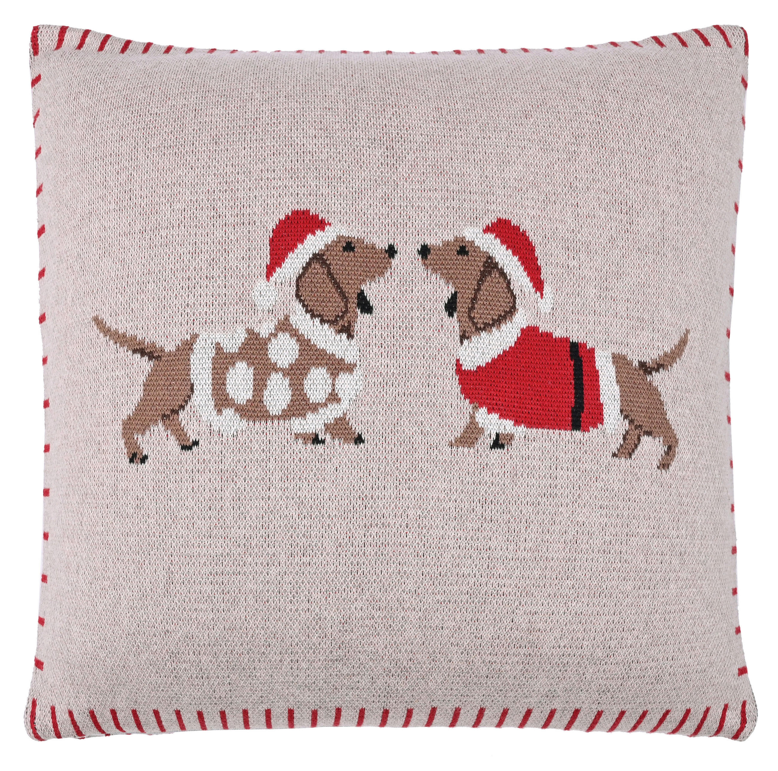 ZIERKISSEN  - Rot/Nussbaumfarben, LIFESTYLE, Textil (50/50cm) - X-Mas