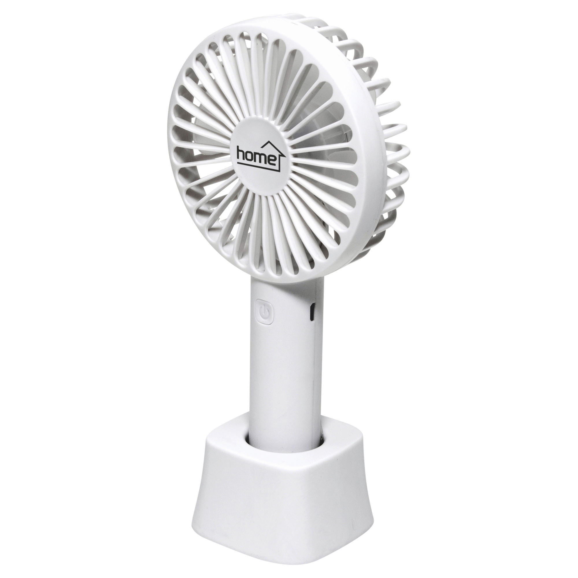 KÉZI VENTILÁTOR - fehér, Basics, műanyag/fém (10,5/22/6,5cm)