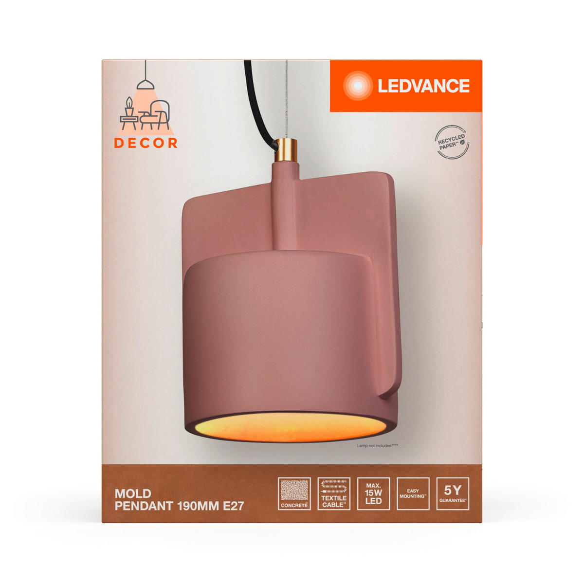 PENDELLEUCHTE 19/150 cm  - Rosa, Natur, Stein (19/150cm) - Ledvance