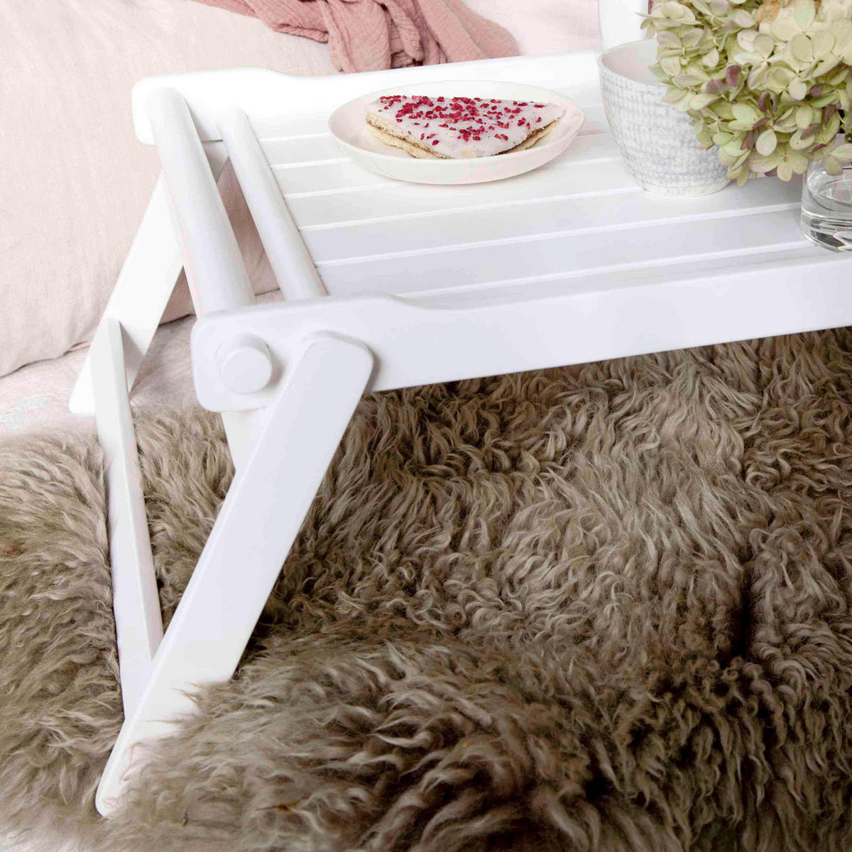 SERVIERTABLETT     - Weiss, Design, Holz (58/23/36cm) - Livetastic