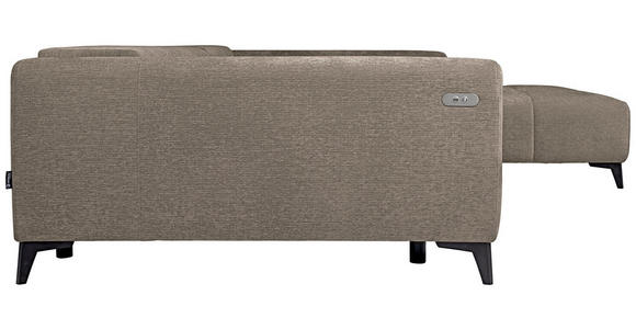 ECKSOFA  in Chenille Taupe  279/222 cm  - Taupe/Schwarz, KONVENTIONELL, Kunststoff/Textil (279/222cm) - Hom`in