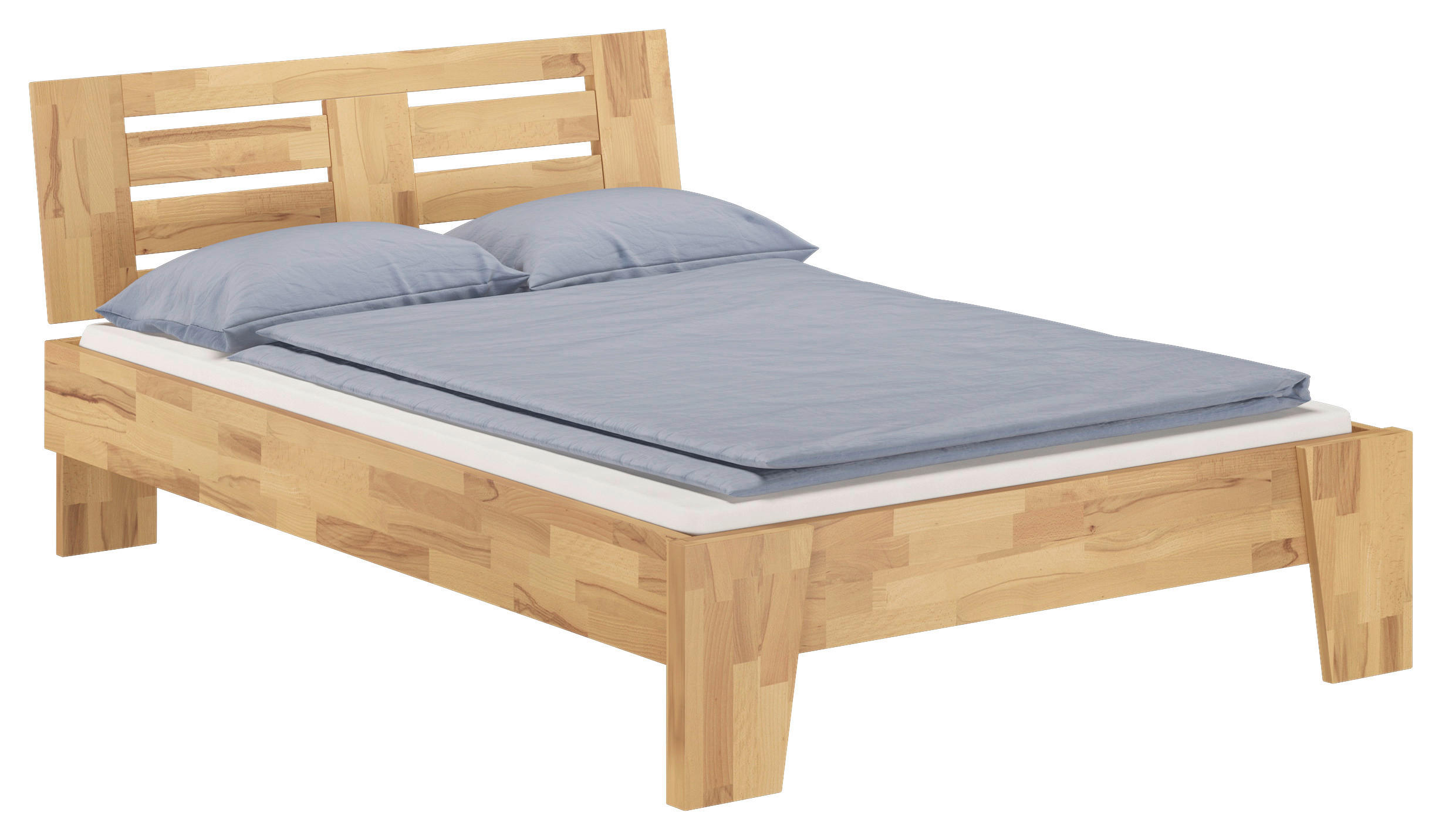 BETT Buche massiv 140/200 cm Buchefarben  - Buchefarben, Basics, Holz (140/200cm) - Livetastic