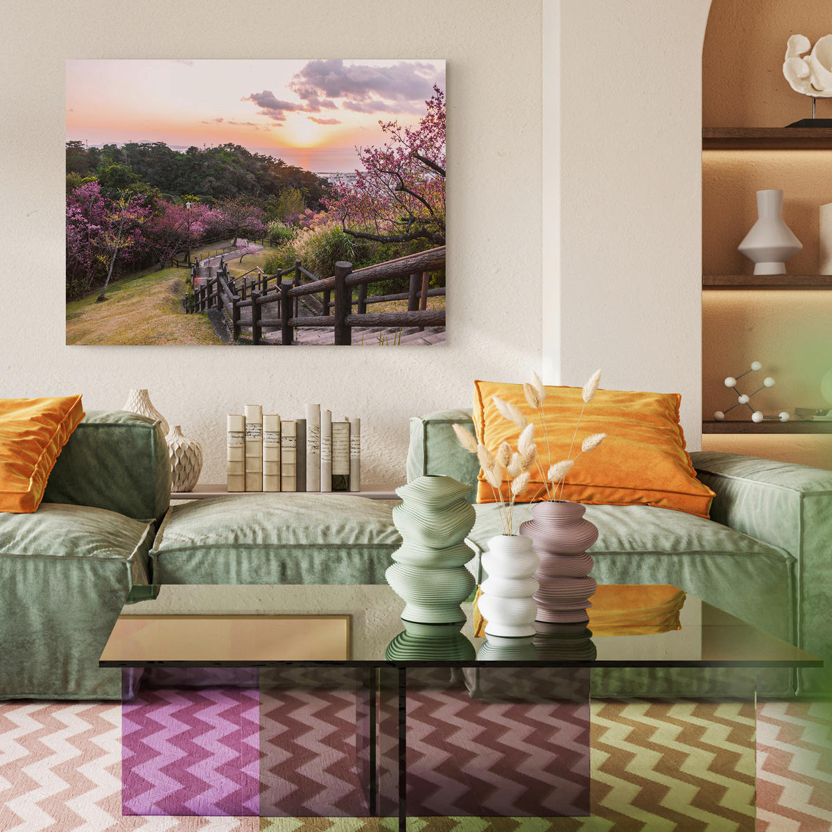 LEINWANDBILD Landschaft & Natur 85/113 cm  - Multicolor, Basics, Holz/Textil (85/113cm)