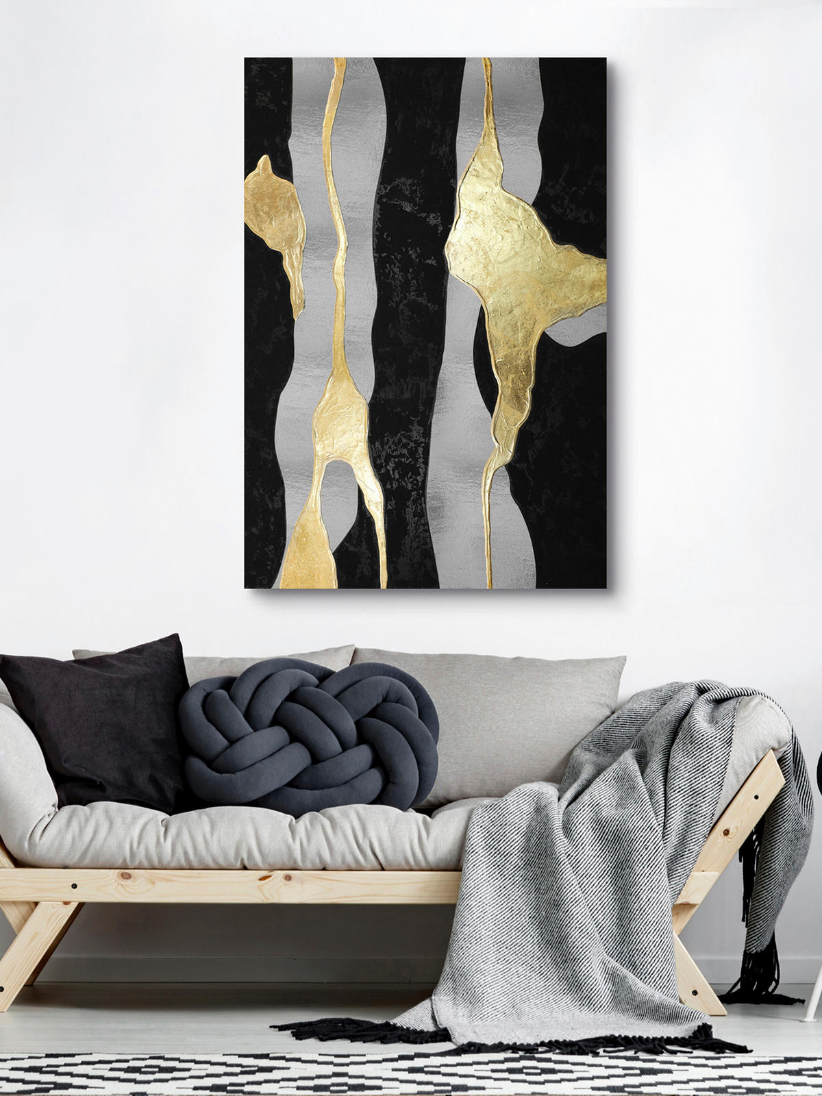 ÖLGEMÄLDE Abstraktes 118/80 cm  - Multicolor, Design, Holzwerkstoff/Textil (118/80cm) - Monee