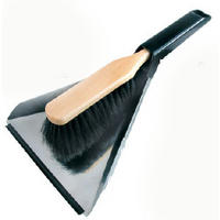 SÚPRAVA METLY A LOPATKY - čierna/strieborná, Basics, kov/drevo (41/24cm)