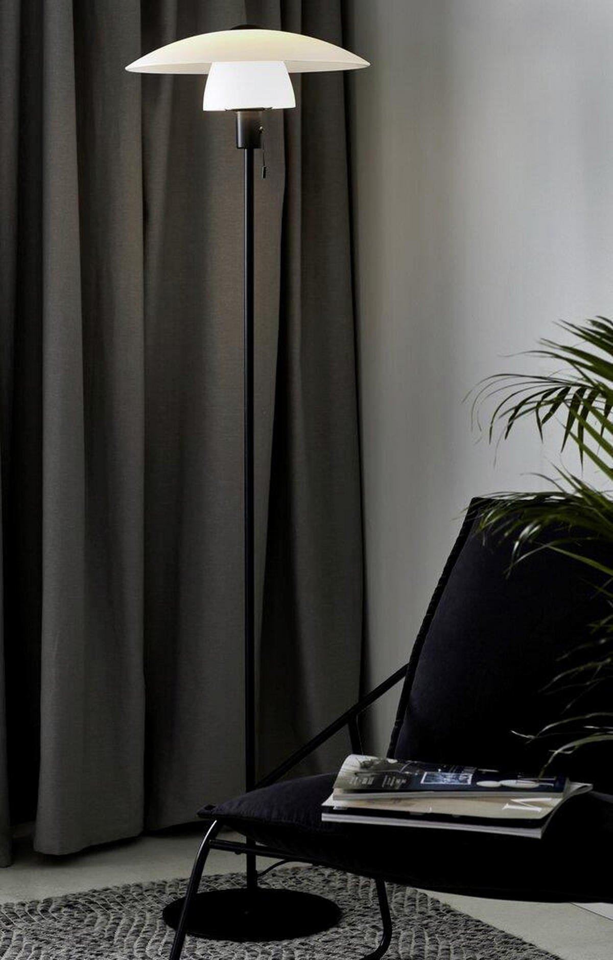 STEHLEUCHTE 40/150 cm    - Schwarz/Weiß, Design, Glas/Metall (40/150cm) - Nordlux