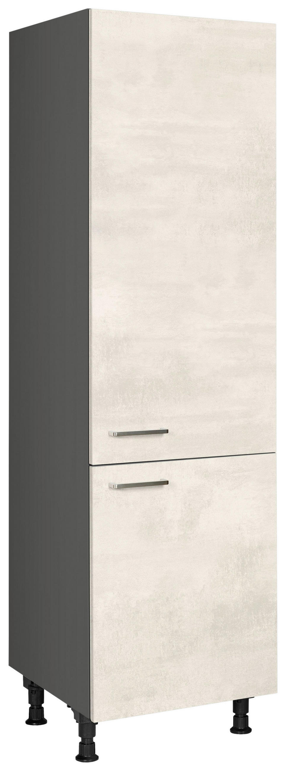 GERÄTEUMBAUSCHRANK 60/216,6/58 cm  in Weiß  - Schieferfarben/Edelstahlfarben, MODERN, Holzwerkstoff/Metall (60/216,6/58cm) - Nobilia