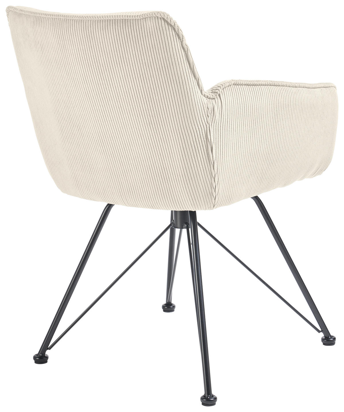 ARMLEHNSTUHL  in Cord  - Creme/Schwarz, Design, Textil/Metall (60/84/65cm) - SetOne by Musterring