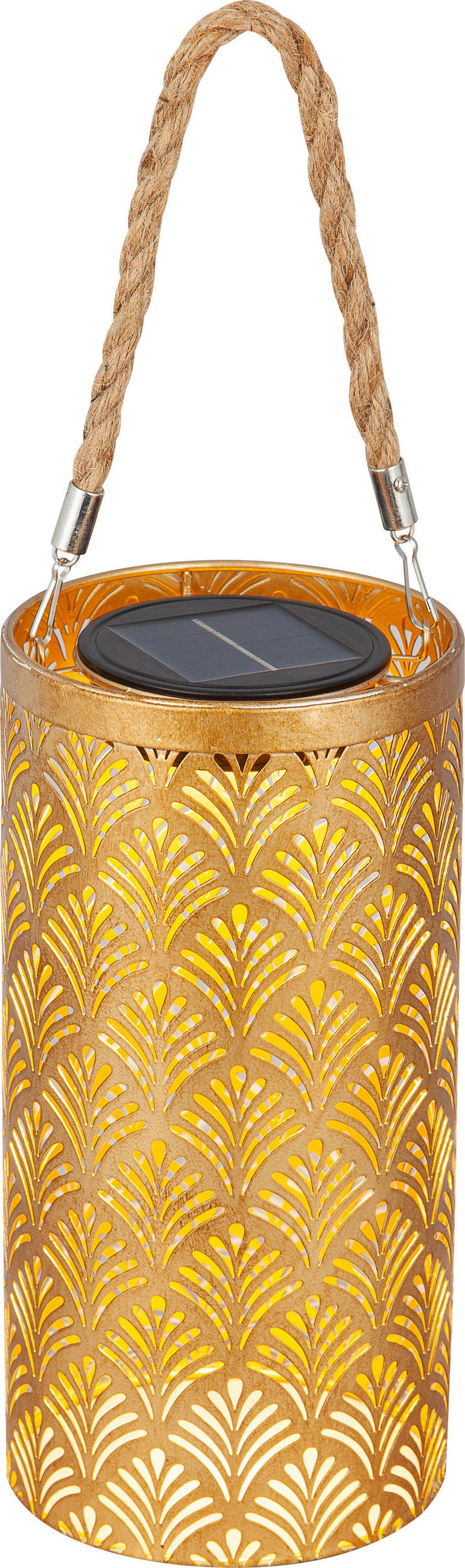 SOLARLEUCHTE - Goldfarben, Design, Kunststoff/Textil (12/24cm) - Ambia Garden