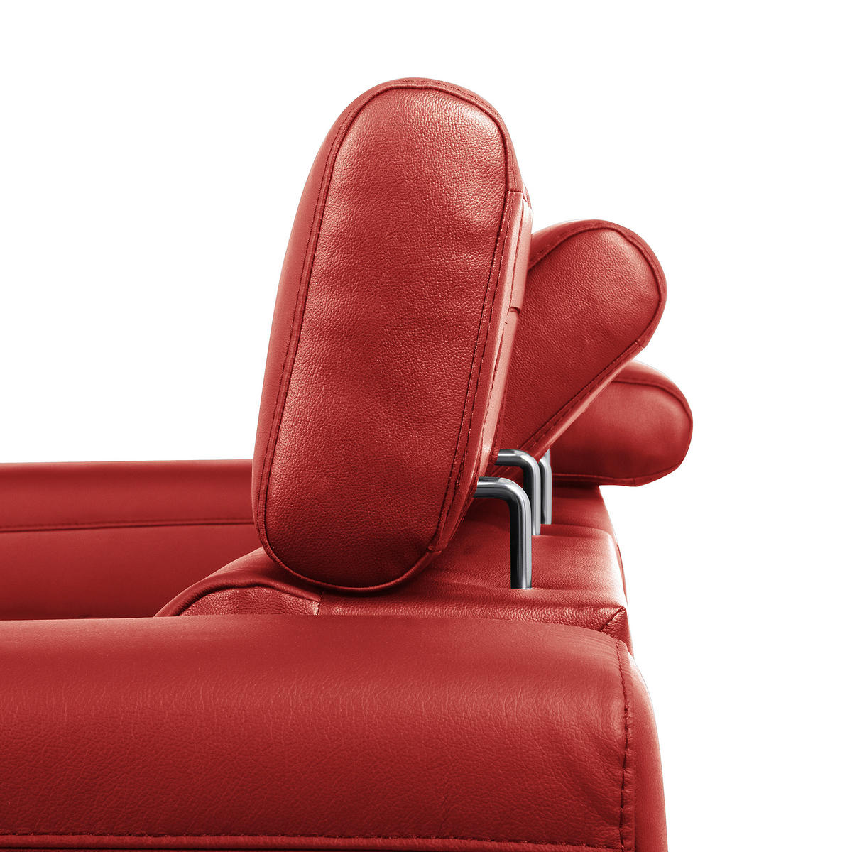 ECKSOFA  in Lederlook Echtleder Rot  - Rot/Schwarz, Design, Leder/Textil (247/173cm) - Livetastic