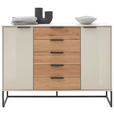 SIDEBOARD Eiche Anthrazit, Eichefarben, Champagner  - Schieferfarben/Champagner, Design, Glas/Holz (141/105/43cm) - Dieter Knoll