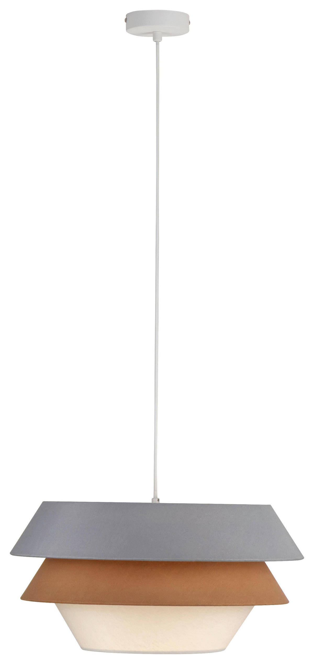 HÄNGELEUCHTE 50/130 cm  - Weiß/Grau, Trend, Kunststoff/Textil (50/130cm) - Collett's Monde