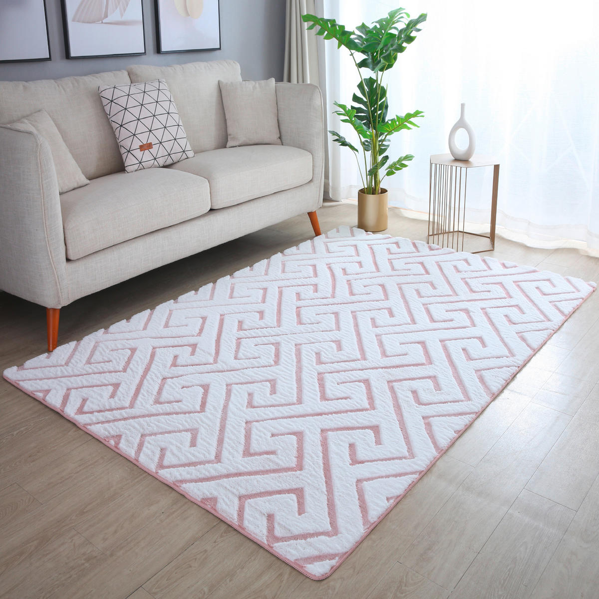 FLACHWEBETEPPICH 140/200 cm Vision Rosa  - Rosa, Basics, Textil (140/200cm) - Novel