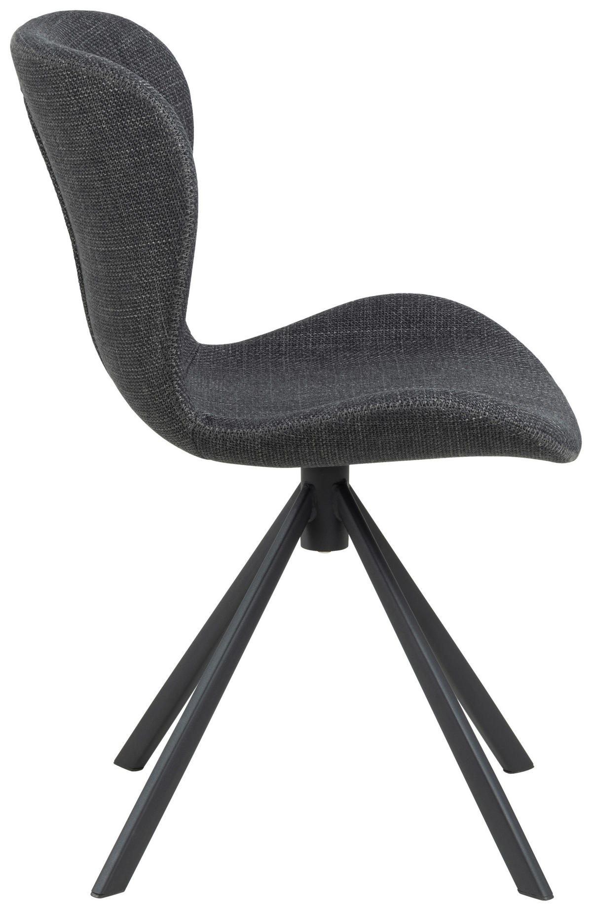 STUHL  in Webstoff Textil, Metall  - Dunkelgrau/Schwarz, Design, Textil/Metall (46,5/81/53cm) - MID.YOU